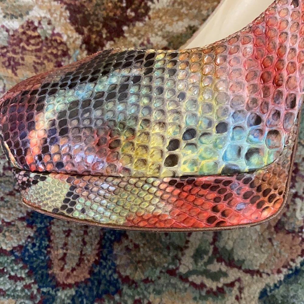 Alexandre Birman Multi Color Python Snake Heels Size 38 - Picture 11 of 16